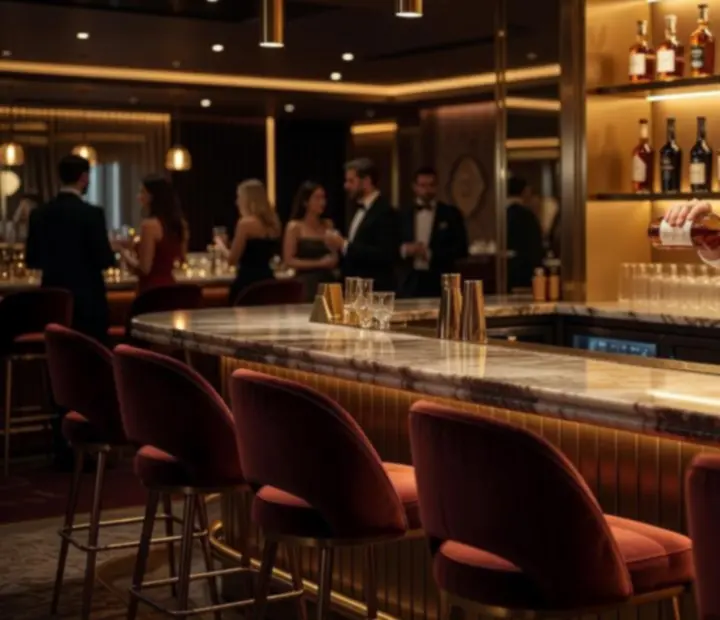 Prémiový lounge bar v kasinu Play Dorica se signature koktejly
