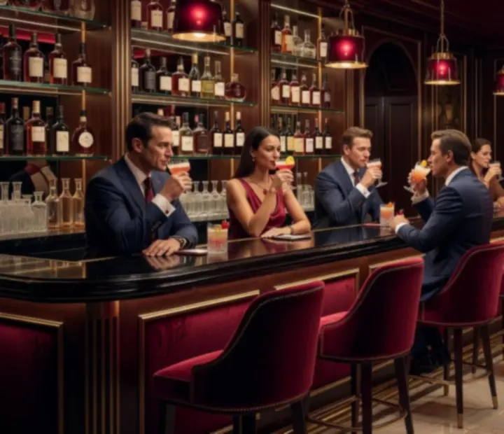Luxusní pokerový lounge bar s prémiovými drinky