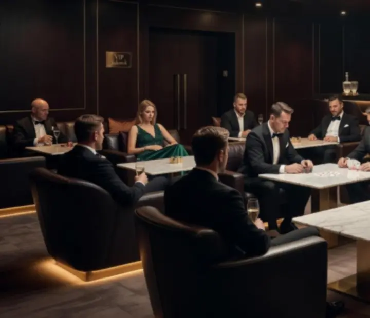 Luxusní VIP lounge kasina Play Dorica s intimním osvětlením a prémiovým vybavením